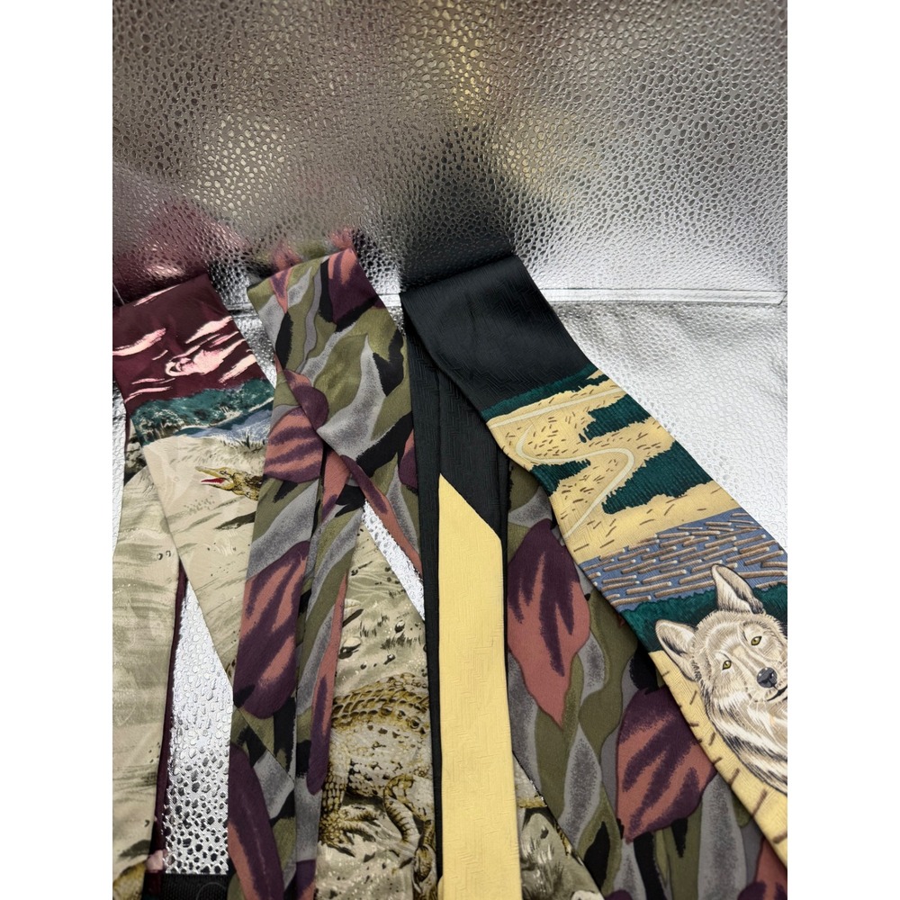 Vintage Mens Necktie Lot 3 Wembley Wolf Country Marc Dennis Chez Roffe Puritan
